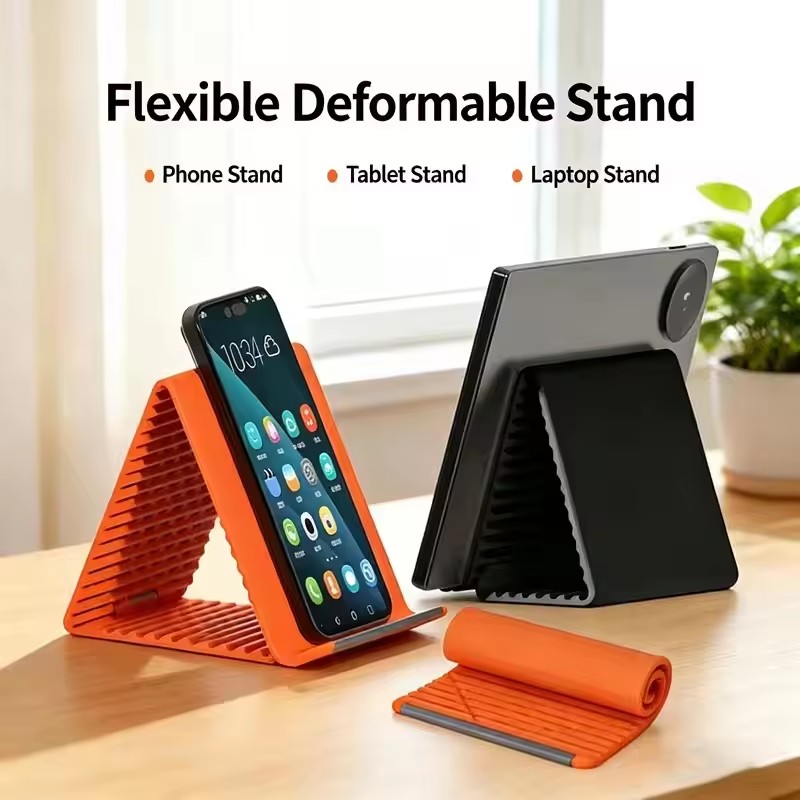 Laptop Stand Foldable - 휴대용 실리콘 폰/태블릿/노트북 거치대, 창의적인 접이식
