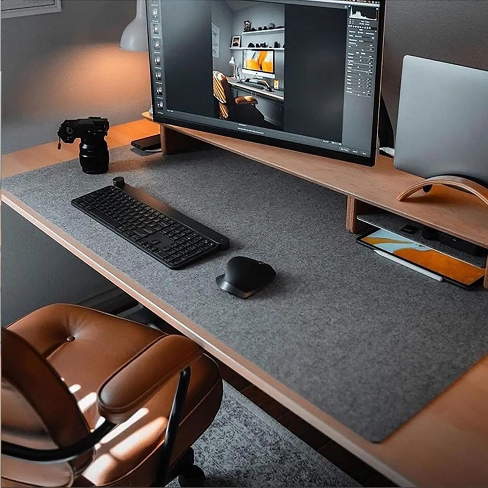 Home Office Keyboard And Mouse - 펠트 데스크 매트 컴퓨터 매트 (31.5x15.7인치)