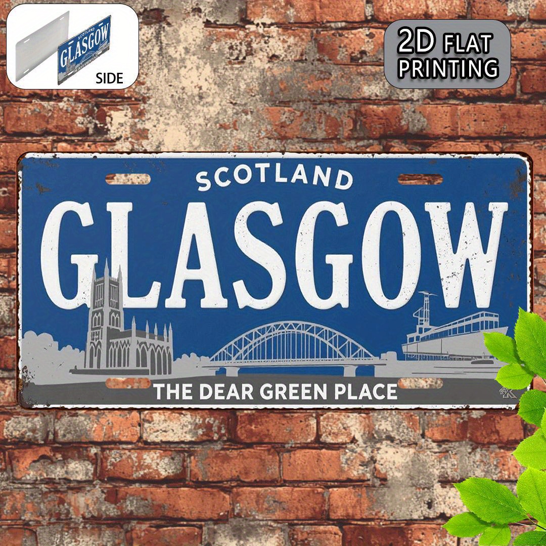 Home Office In Glasgow - 글래스고 스코틀랜드 시티 스카이라인 틴 사인