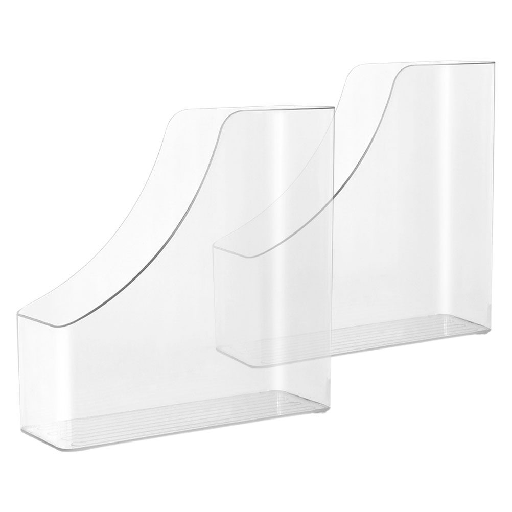 Home Office With Library - 2Pcs 클리어 파일 박스 잡지, 책,