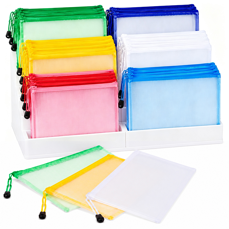 File Cabinet Drawer - 5/20PCS A4/A5 메쉬 지퍼 파우치 가방