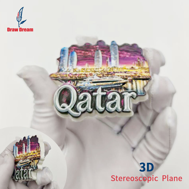 카타르 3D 냉장고 자석 1개, 도시 위에서 촬영한 세 - Home Office Qatar Travel 리뷰 및 가격