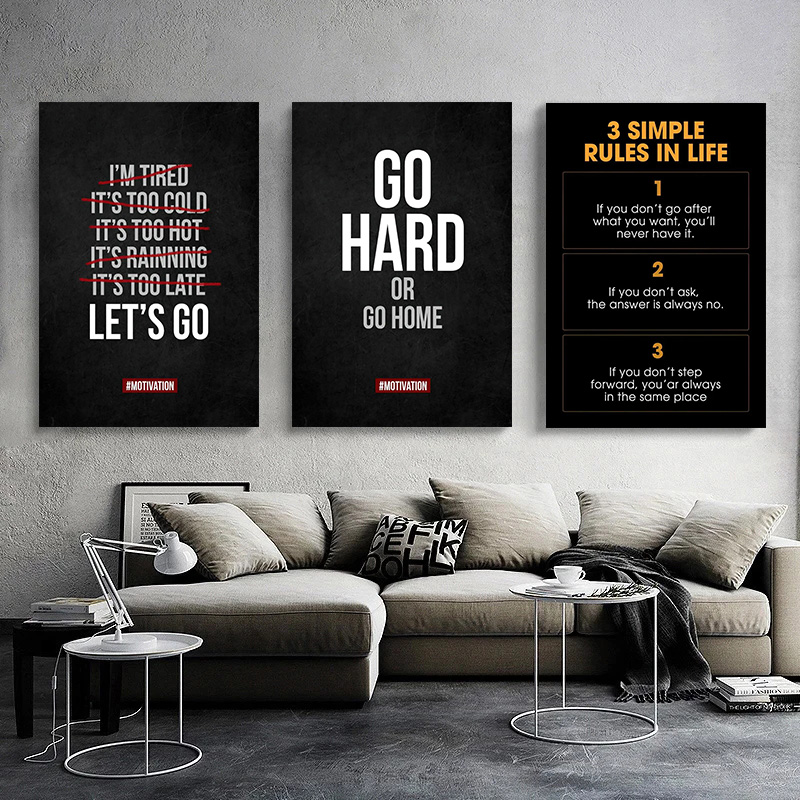 1개 프레임리스 동기 부여 명언 성공 포스터 사자 마인 - Home Office Quotes 리뷰 및 가격
