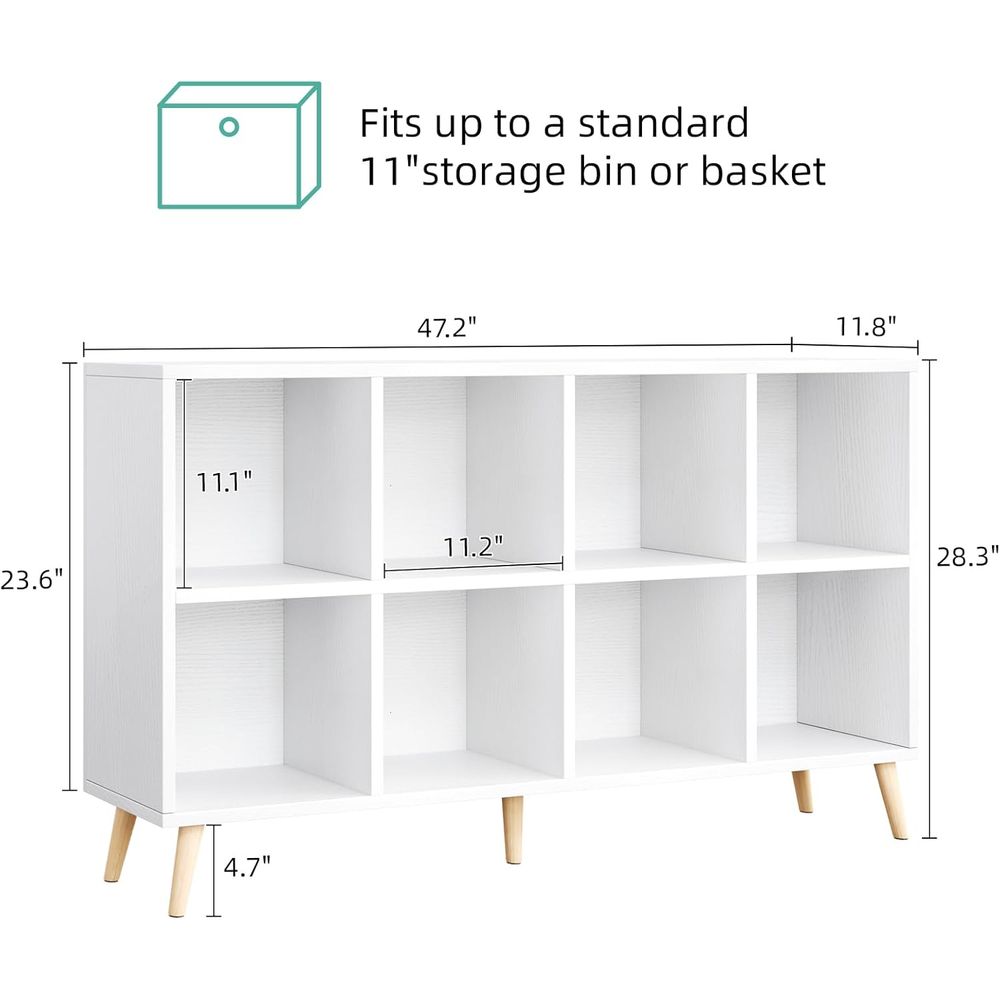 다리가 있는 2단 목재 책장, 11개의 선반 개구부,  - Home Office With Bookshelves 리뷰 및 가격