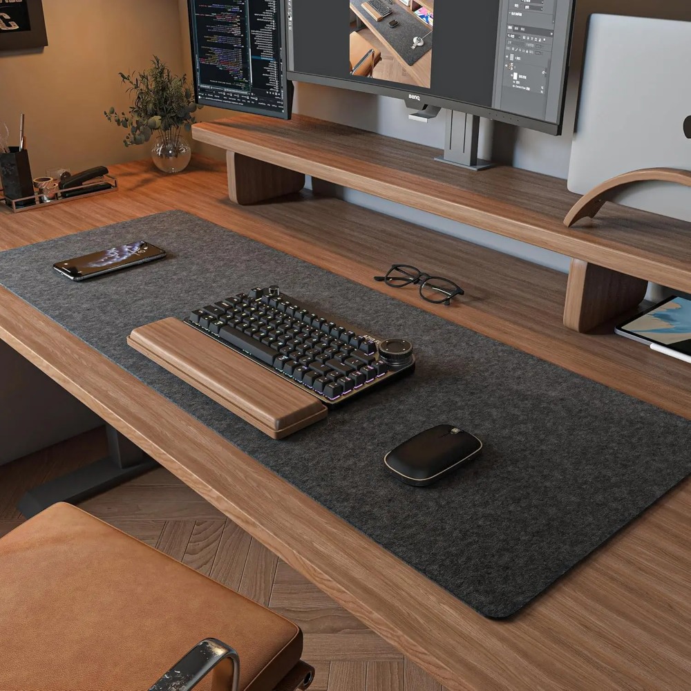 펠트 데스크 매트 컴퓨터 매트 (31.5x15.7인치) - Home Office Keyboard And Mouse 리뷰 및 가격