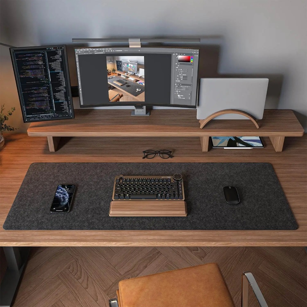 펠트 데스크 매트 컴퓨터 매트 (31.5x15.7인치) - Home Office Keyboard And Mouse 리뷰 및 가격