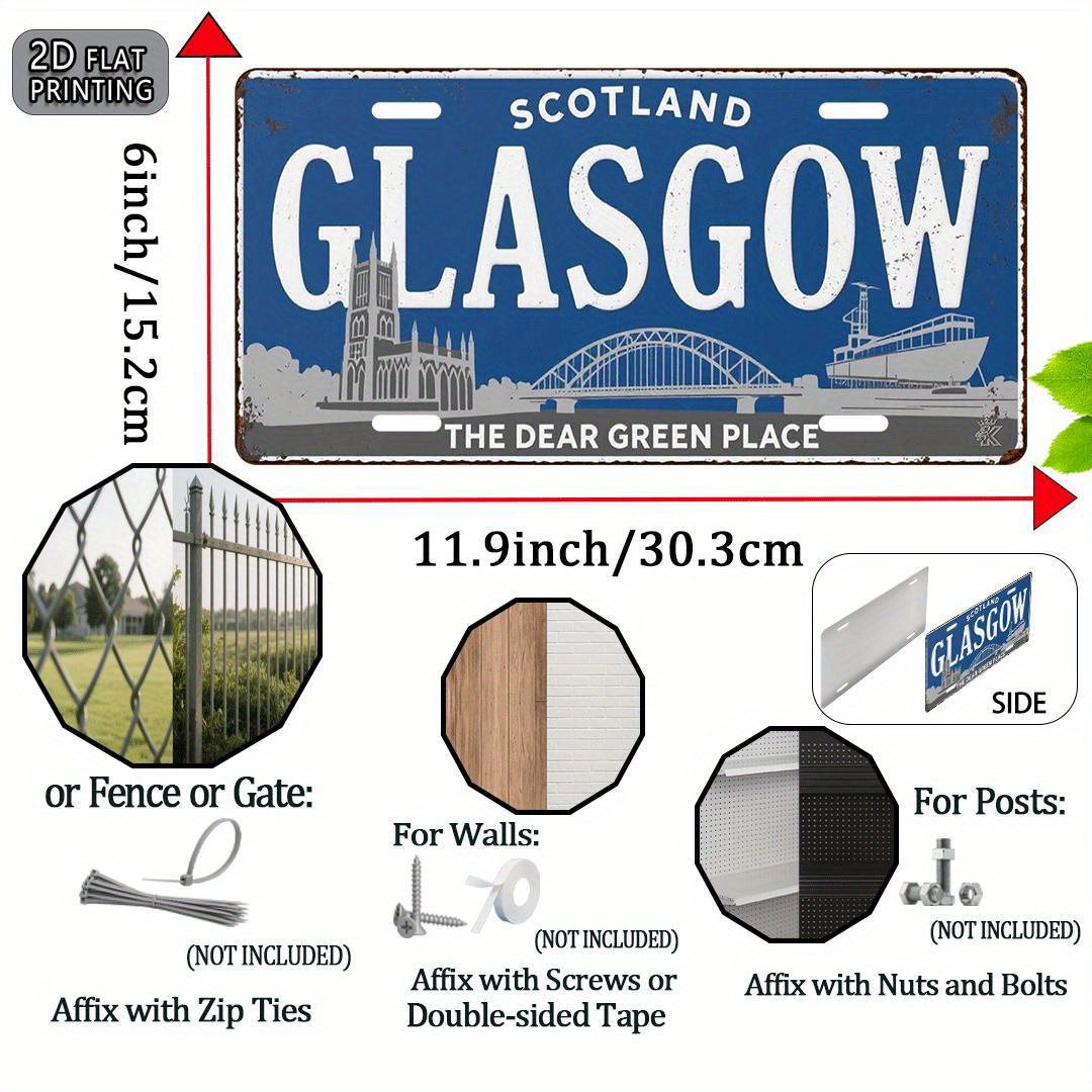 글래스고 스코틀랜드 시티 스카이라인 틴 사인 - 빈티지 - Home Office In Glasgow 리뷰 및 가격
