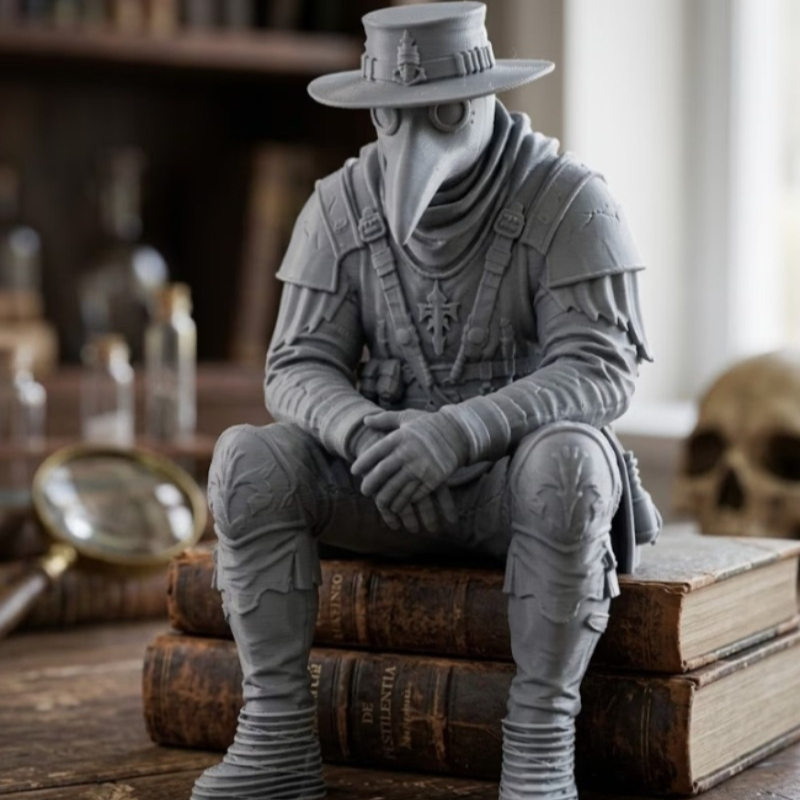 전염병 의사 데스크탑 장식품 앉아있는 새 모양의 죽음의 - Home Office With Bookshelves 리뷰 및 가격