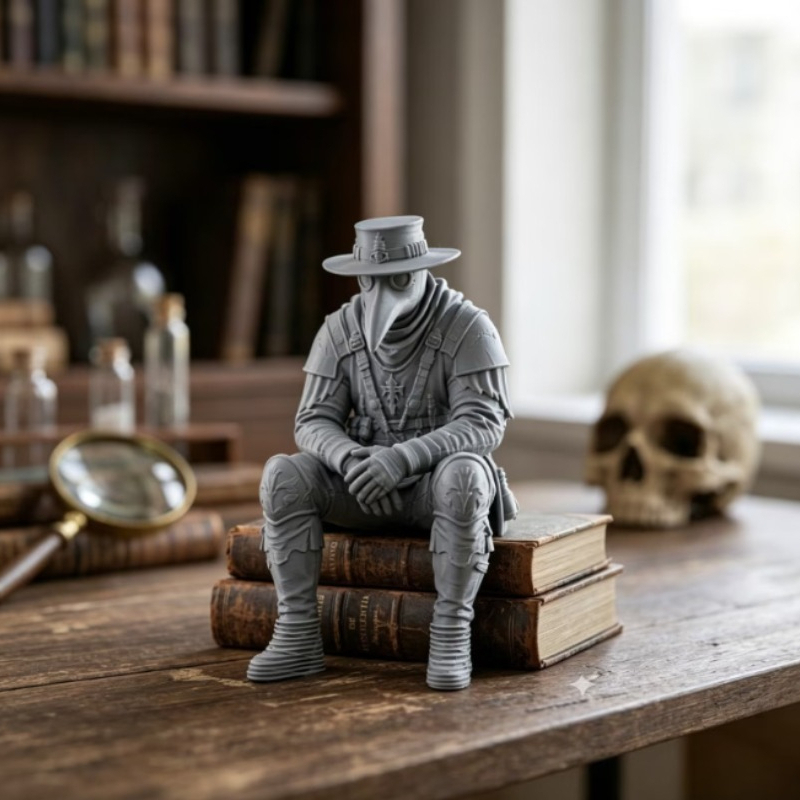 전염병 의사 데스크탑 장식품 앉아있는 새 모양의 죽음의 - Home Office With Bookshelves 리뷰 및 가격