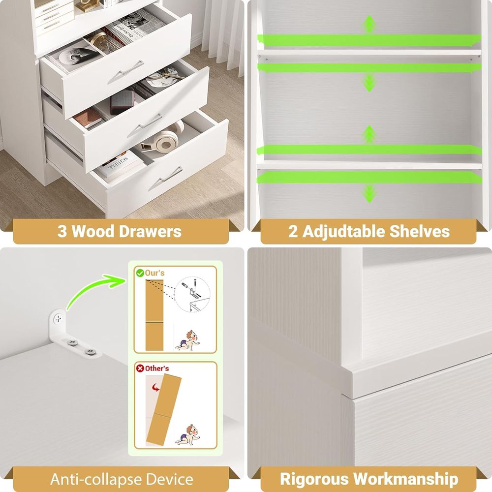 6단 화이트 원목 책장, 거실 및 홈 오피스 수납용 오 - Home Office With Bookshelves 리뷰 및 가격