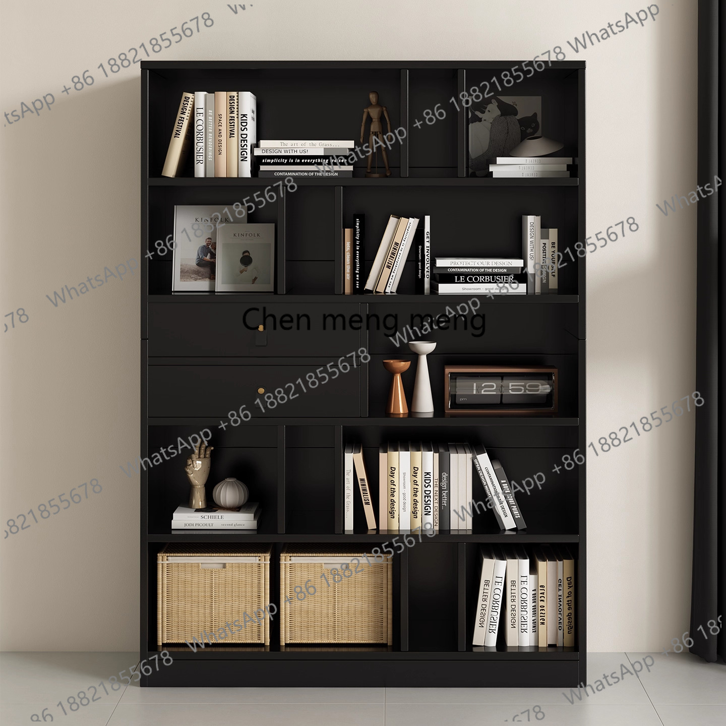 책꽂이 벽걸이형 책장 6단 나무 책꽂이 캐비닛 도어 디 - Home Office With Library 리뷰 및 가격
