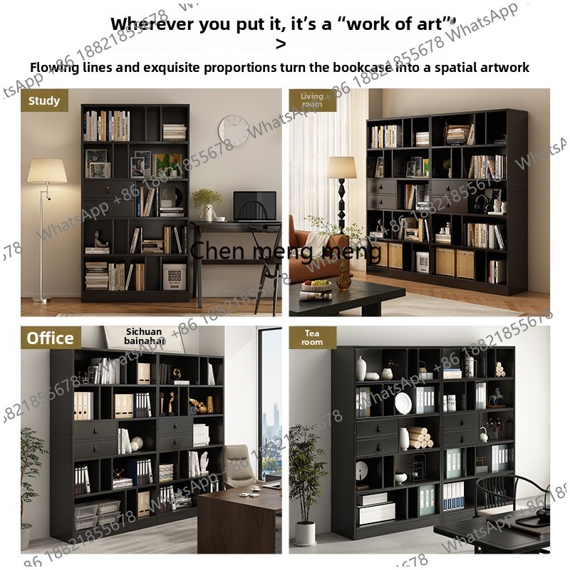 책꽂이 벽걸이형 책장 6단 나무 책꽂이 캐비닛 도어 디 - Home Office With Library 리뷰 및 가격