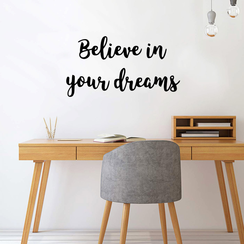 1 pc Diy 간단한 문구 벽 스티커 벽 데칼 스티커 - Home Office Quotes 리뷰 및 가격