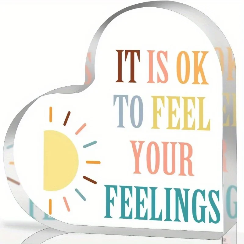 클리어 하트 아크릴 사인 긍정적인 정신 건강 인용문 사 - Home Office Quotes 리뷰 및 가격