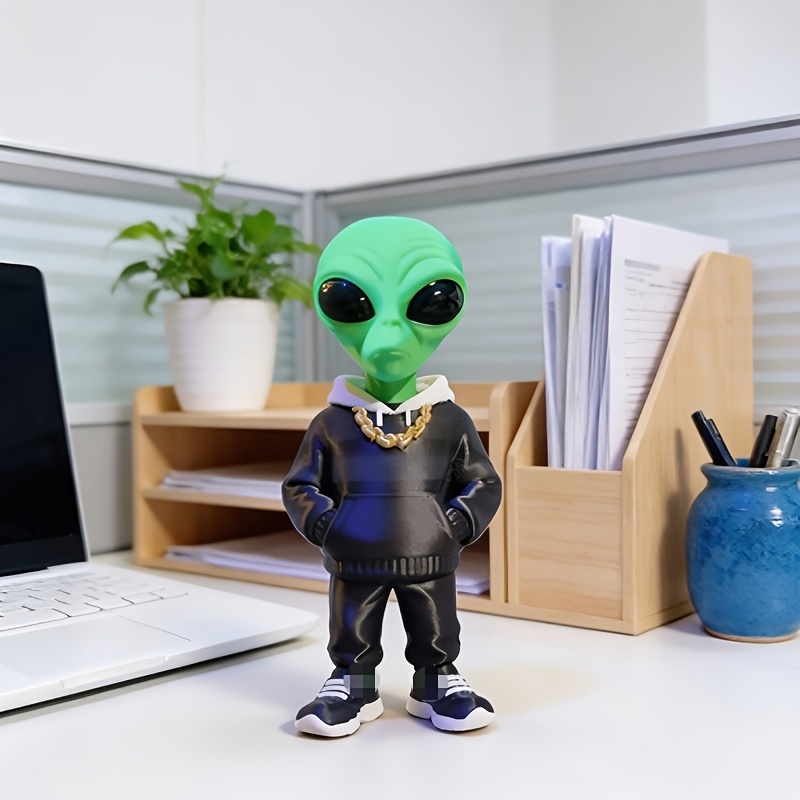 1개의 포켓 디자인의 녹색 외계인 피규어, 3D 프린팅 - Home Office With Bookshelves 리뷰 및 가격