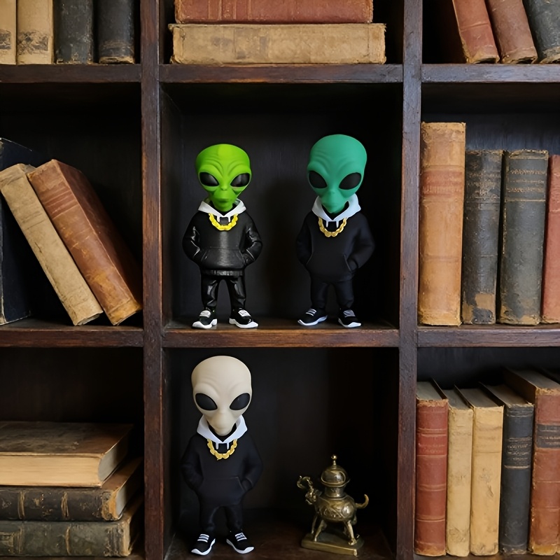 1개의 포켓 디자인의 녹색 외계인 피규어, 3D 프린팅 - Home Office With Bookshelves 리뷰 및 가격