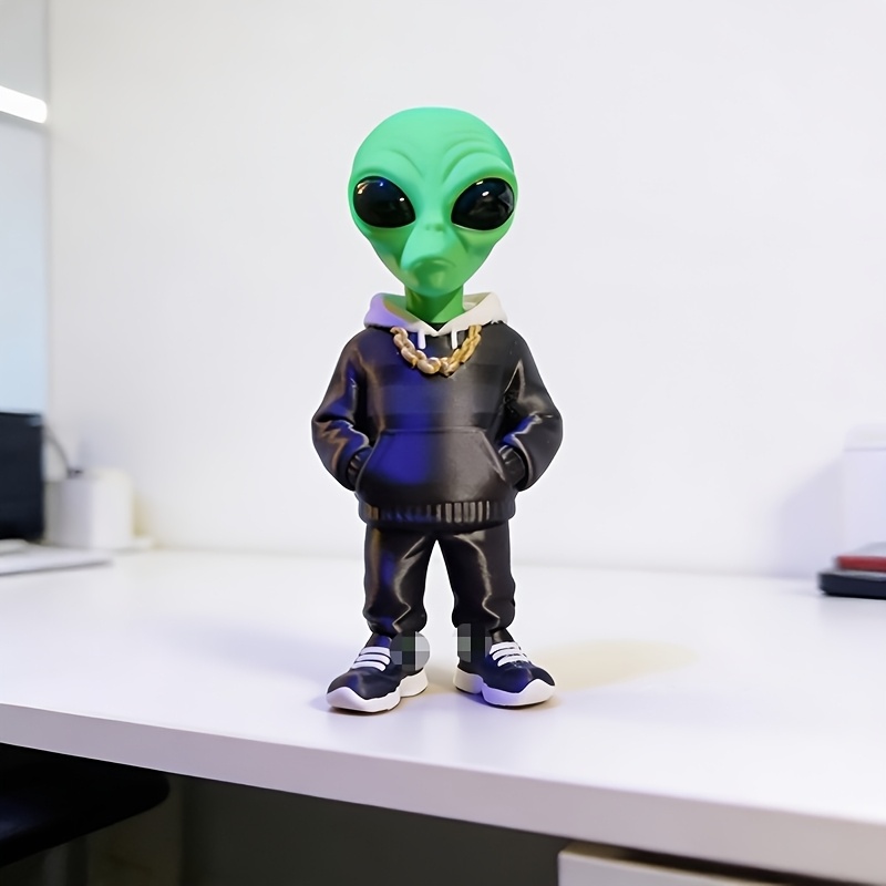 1개의 포켓 디자인의 녹색 외계인 피규어, 3D 프린팅 - Home Office With Bookshelves 리뷰 및 가격